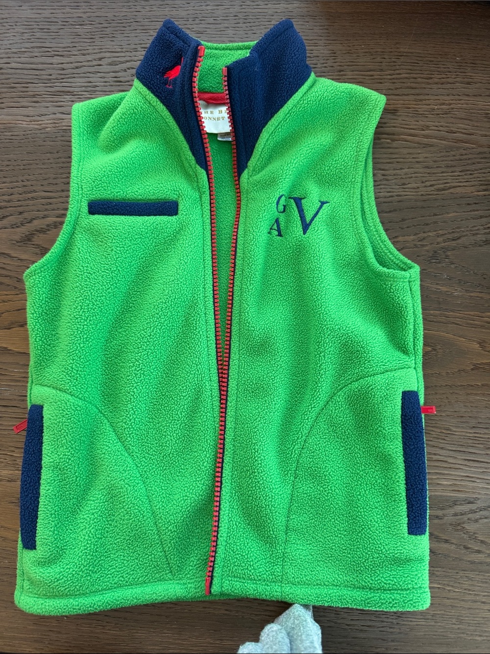 The Beaufort Bonnet Company Bright Green Fleece with Red Trim